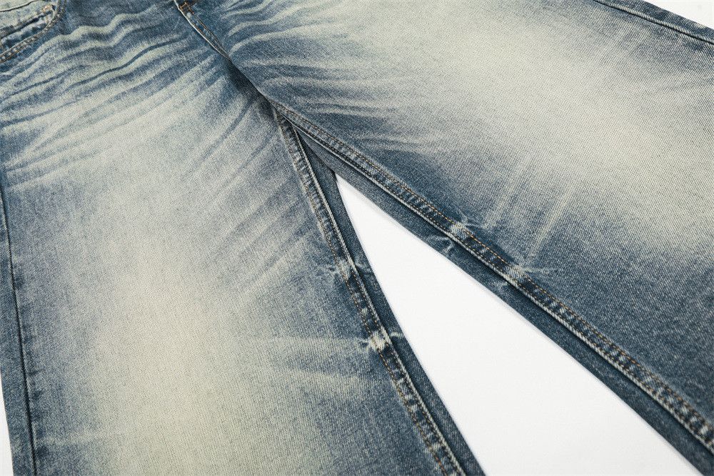 Japanese Brand High street men's wide-leg washed distressed jeans Size US 32 / EU 48 - 4 Thumbnail