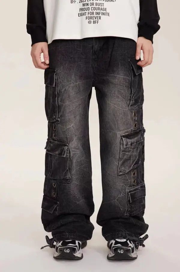 VIBE Vintage washed heavy duty multi-pocket rare jeans Size US 30 / EU 46 - 1 Thumbnail