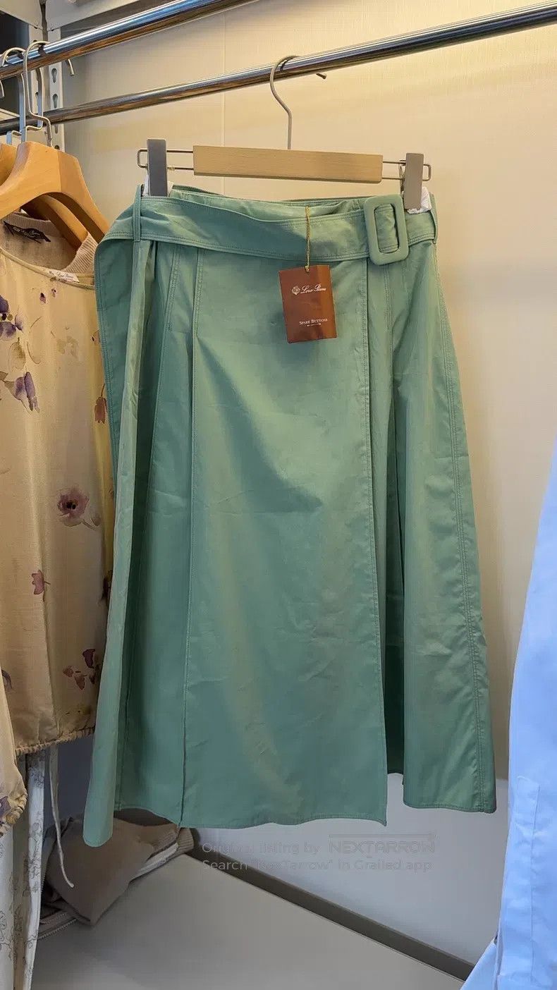 Loro Piana Loro Piana Green Silk Cotton Skirt Size 25" / US 0 / IT 36 - 1 Thumbnail