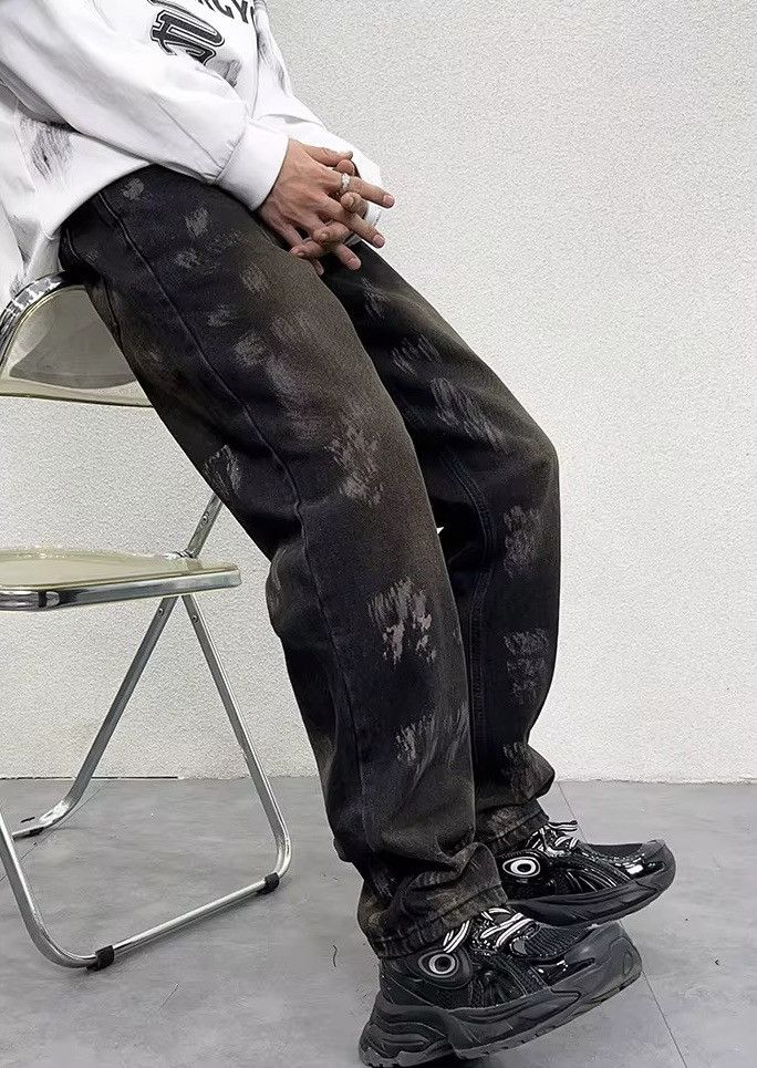 Designer × Jean Streetwear Design Loose Retro Washed Jeans Size US 32 / EU 48 - 1 Thumbnail