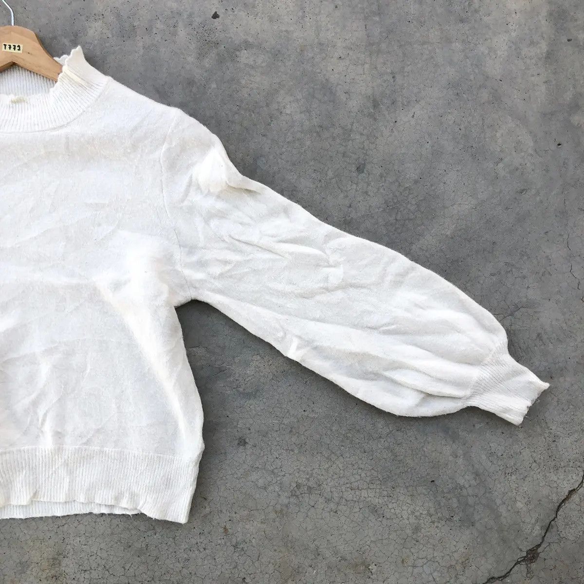 Aran Isles Knitwear × Homespun Knitwear Knitsweater White Milk Pullover/Jumper Ballon's Sleeve Size US M / EU 48-50 / 2 - 2 Thumbnail