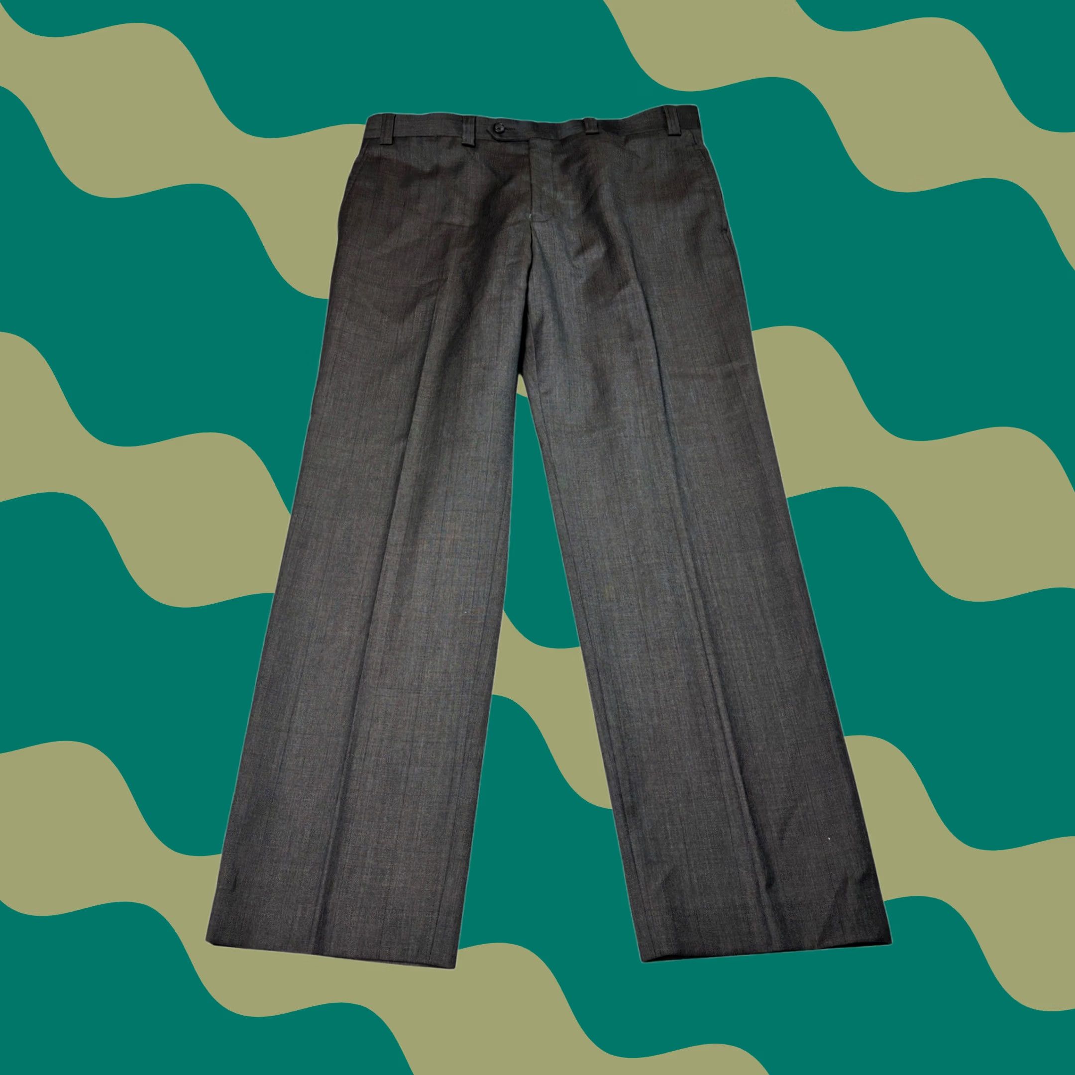 Ralph Lauren Lauren Ralph Lauren Mens Pants Wool Flat Front Plaid Charcoal Grey 36x30 Dress Formal Business 4-Pocket Classic Wool Size US 36 / EU 52 - 1 Thumbnail