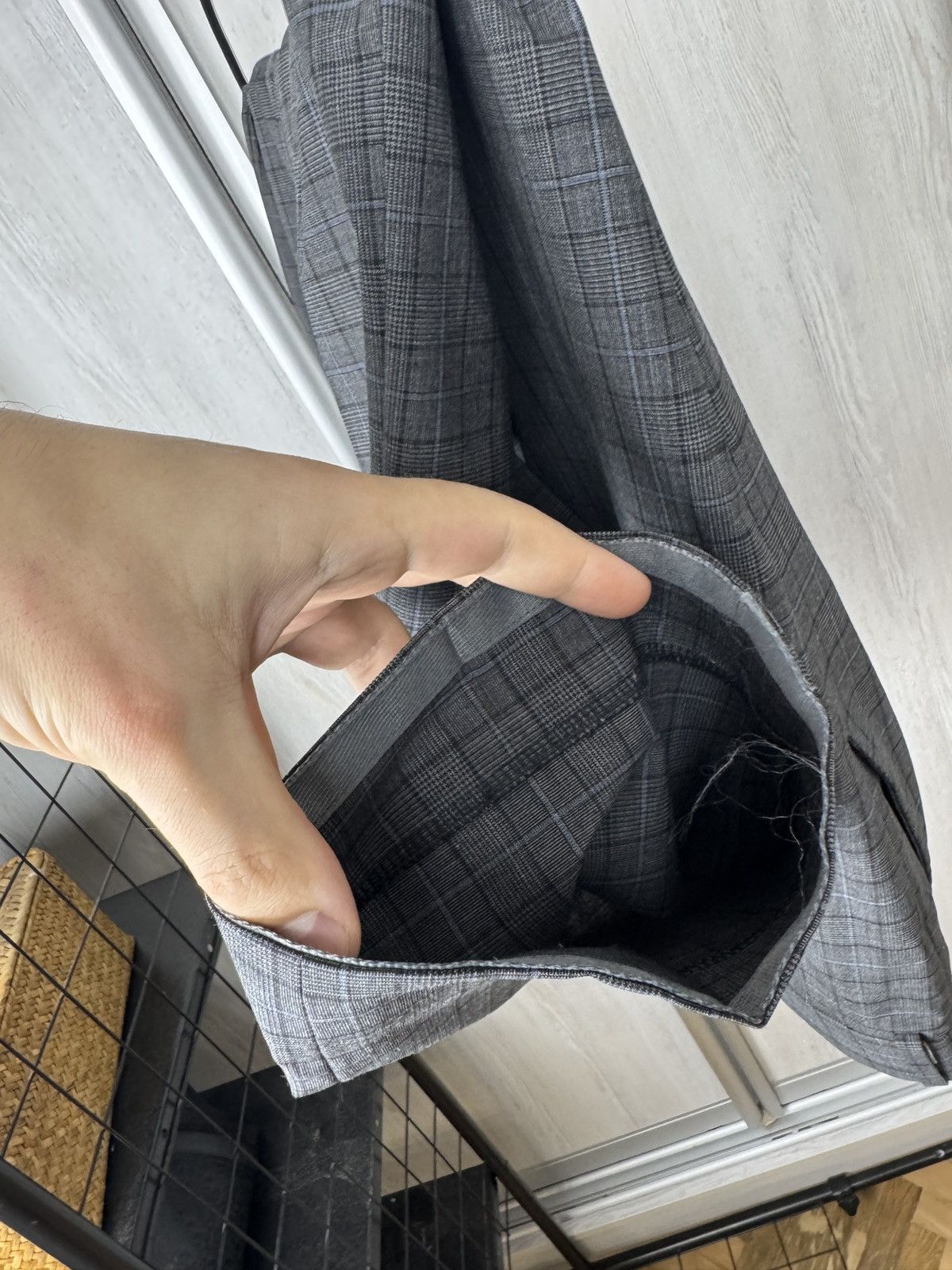 Z Zegna Z Zegna Ermenegildo Zegna wool checkered grey unlined suit Size 42L - 20 Thumbnail