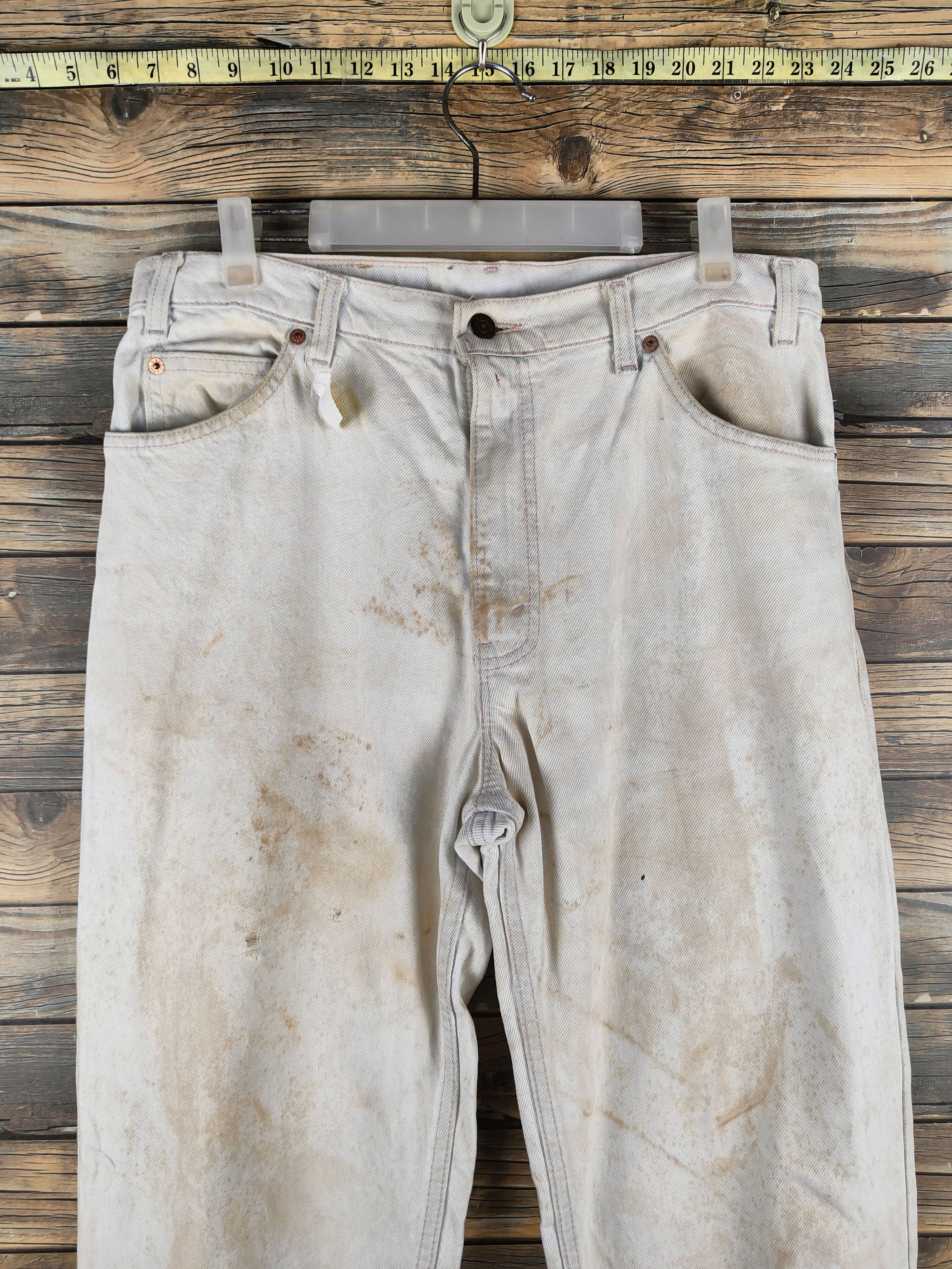 Levi's DL Levi's orange tab White Distressed Ripped Jeans #46-820 Size US 33 - 2 Thumbnail