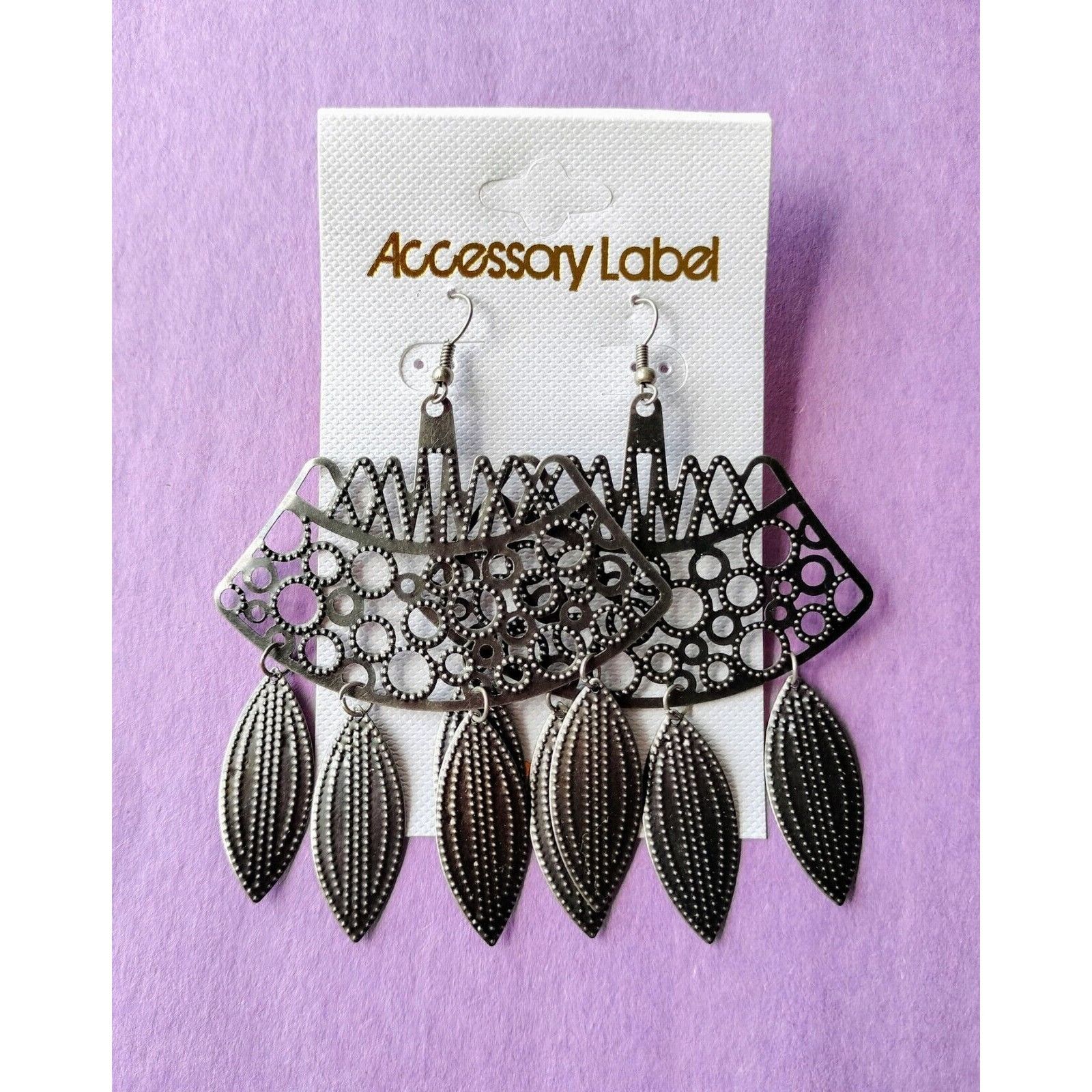 Other Chandelier Earrings Fashion Jewelry Drop Dangle Hammered Met Size ONE SIZE - 12 Thumbnail