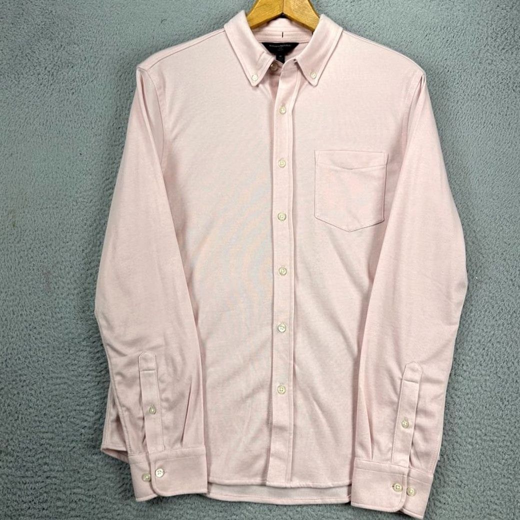 Banana Republic Banana Republic Button-Down Shirt Adult Medium Pink Slim Fit Pocket Mens NEW Size US M / EU 48-50 / 2 - 5 Thumbnail