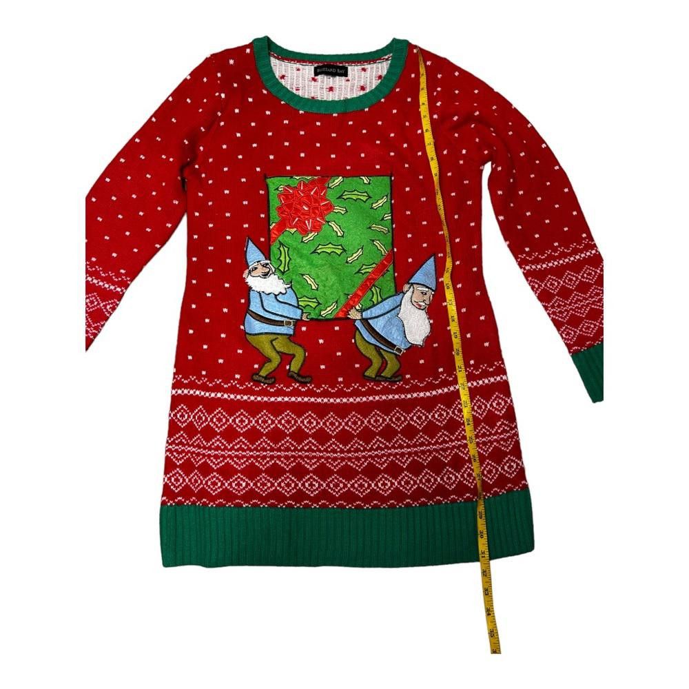 Designer Elves Holding Present Pouch Ugly Holiday Sweater Medium Size M / US 6-8 / IT 42-44 - 6 Thumbnail