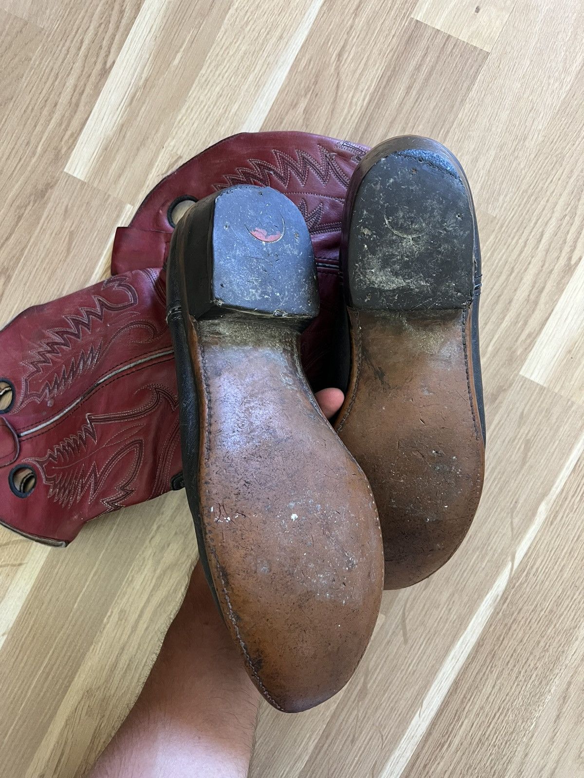 Durango × Leather × Vintage Vintage Durango Red Leather Cowboy Boots western 90s Size US 11 / EU 44 - 5 Thumbnail