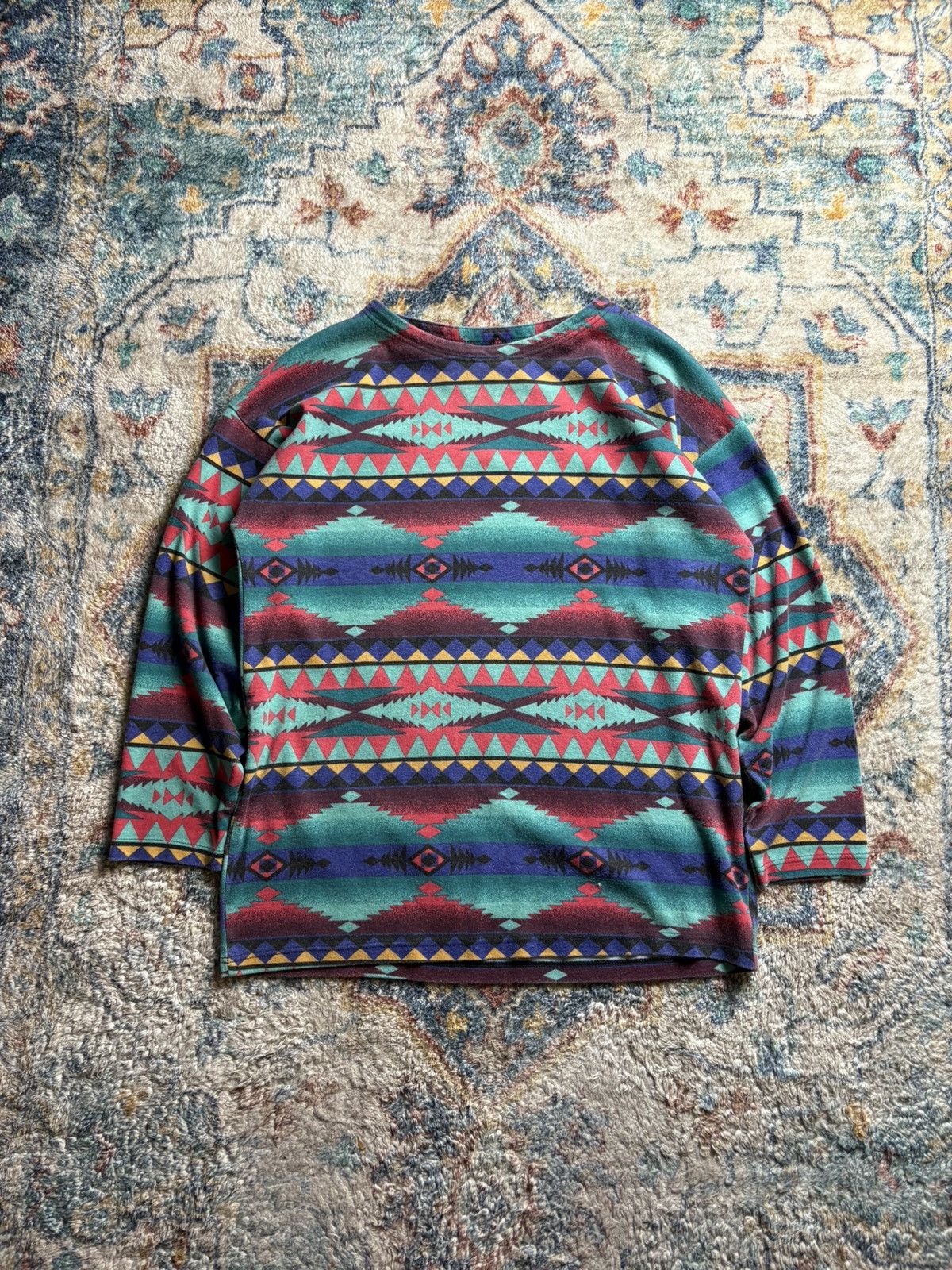 Vintage Vintage Aztec Long Sleeve T-shirt Medium Size M / US 6-8 / IT 42-44 - 1 Thumbnail