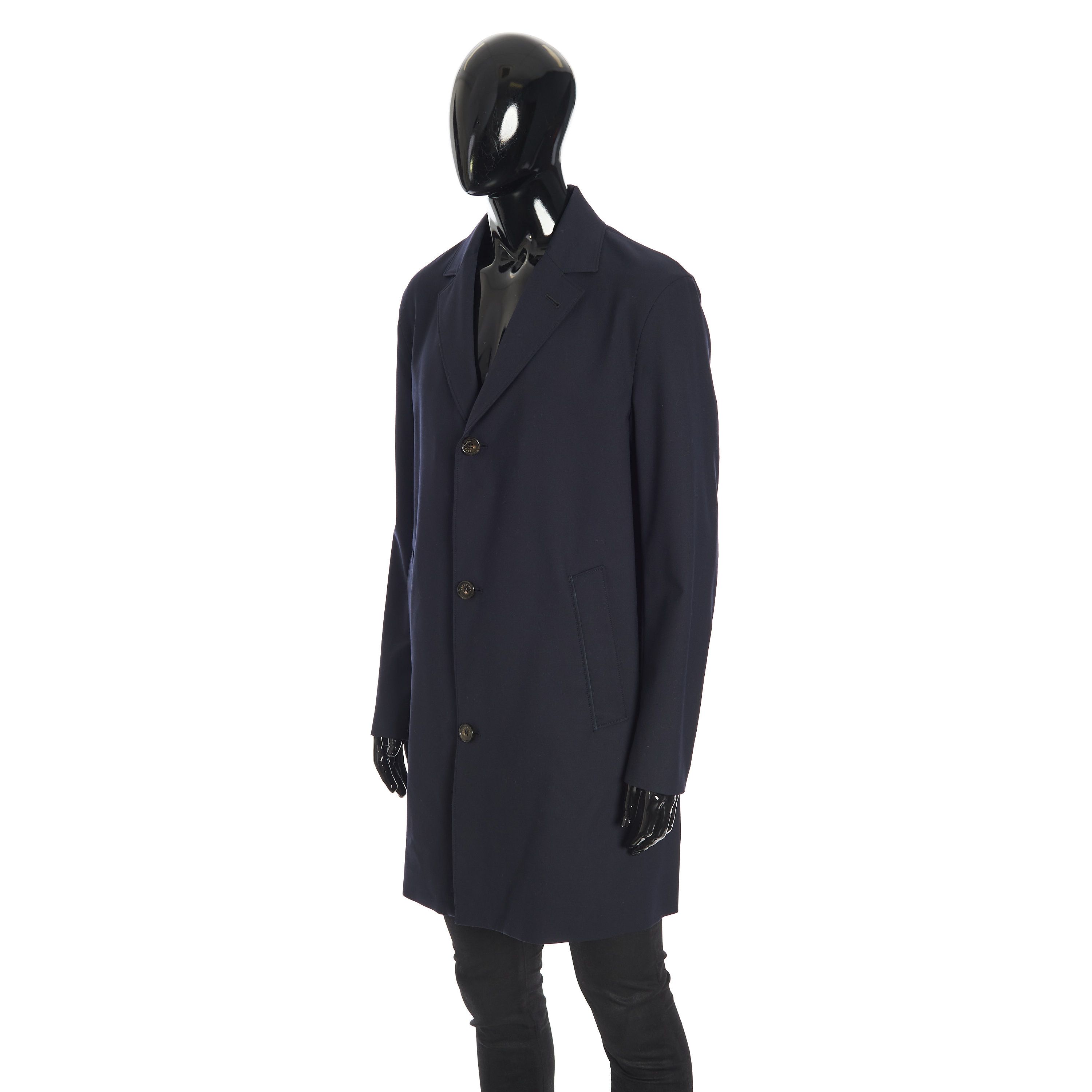 Loro Piana Wallaston Coat In Navy Blue Stretch Wool Size US S / EU 44-46 / 1 - 2 Thumbnail