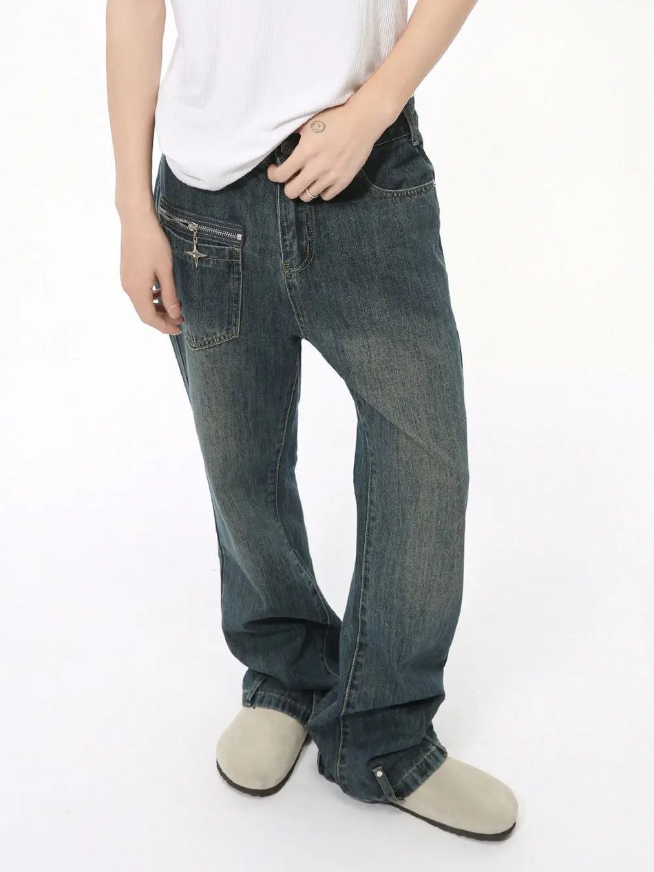 Japanese Brand Retro pocket patchwork micro flared jeans Size US 32 / EU 48 - 3 Thumbnail