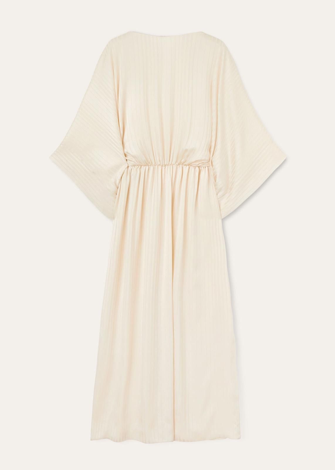 Loro Piana o1srvl11e0125 FAN8315 Ainy Ocean Silk Dress in Off White Size S / US 4 / IT 40 - 2 Thumbnail