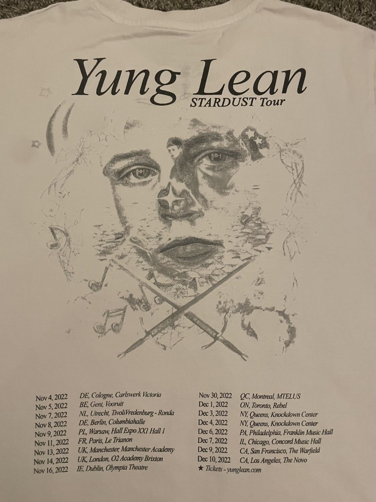 Yung Lean Yung Lean Stardust Tour Tshirt Size US L / EU 52-54 / 3 - 2 Thumbnail