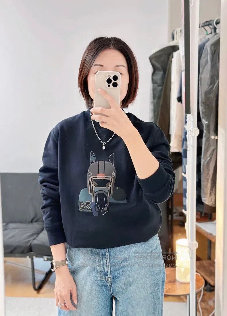 Hermes Hermes Navy Blue Sweatshirt, Pure Cotton Size L / US 10 / IT 46 - 8 Thumbnail