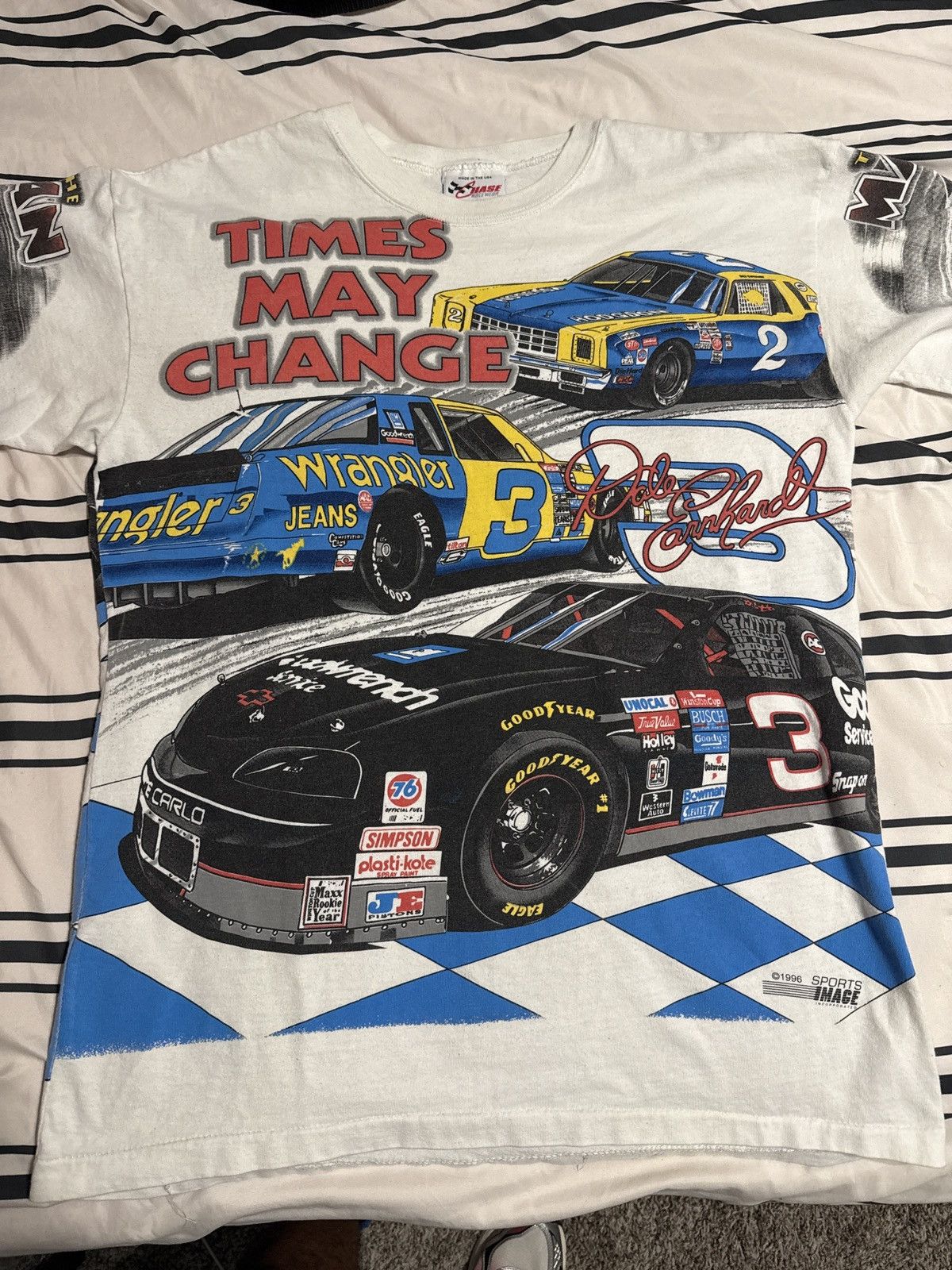 Chase Authentics 1996 Dale Earnhardt AOP Times May Change Shirt Nascar SizeM Size US M / EU 48-50 / 2 - 1 Thumbnail