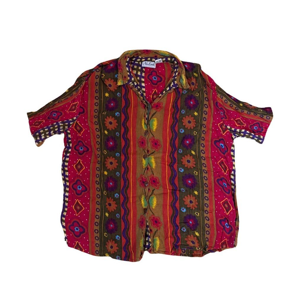 Vintage Vintage Nu-Look Crinkle Fiesta Shirt Size US M / EU 48-50 / 2 - 1 Thumbnail