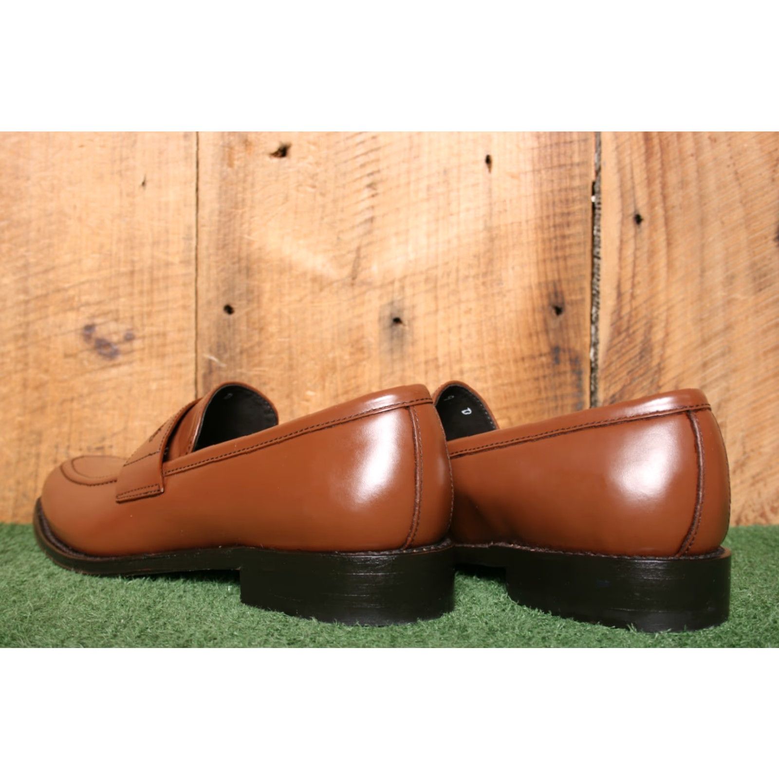 Brooks Brothers BROOKS BROTHERS Cognac Brown Leather Apron Toe Penny Loafers Sz. 9D Mens Leather Upper Slip On Dress Loafer D US 9 Brown Size US 9 / EU 42 - 3 Thumbnail