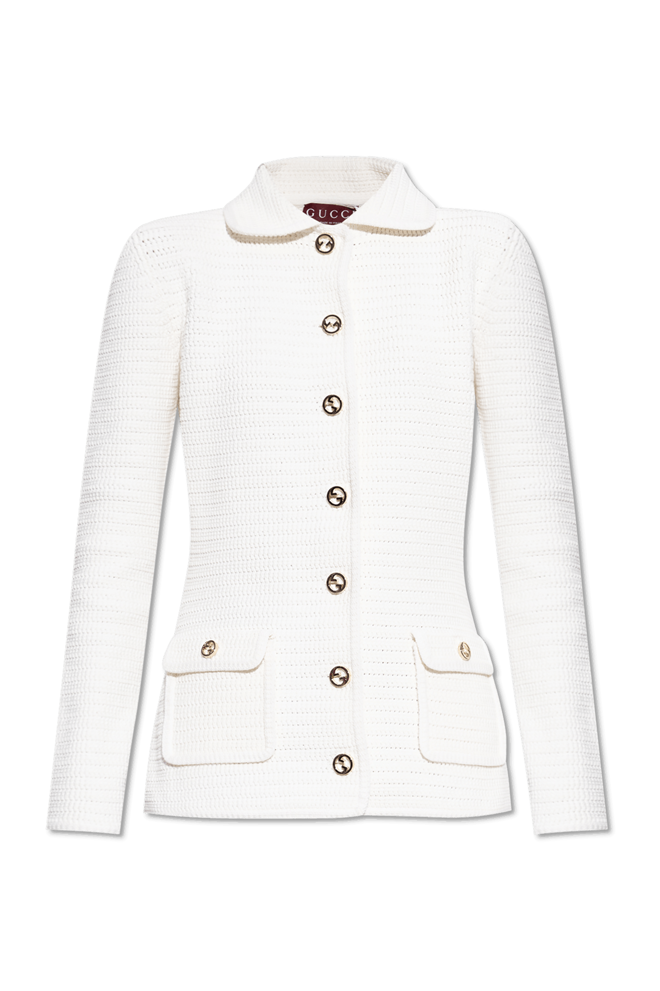 Gucci o1la5ras0526 Fine Cotton Cardigan in White Size S / US 4 / IT 40 - 1 Thumbnail