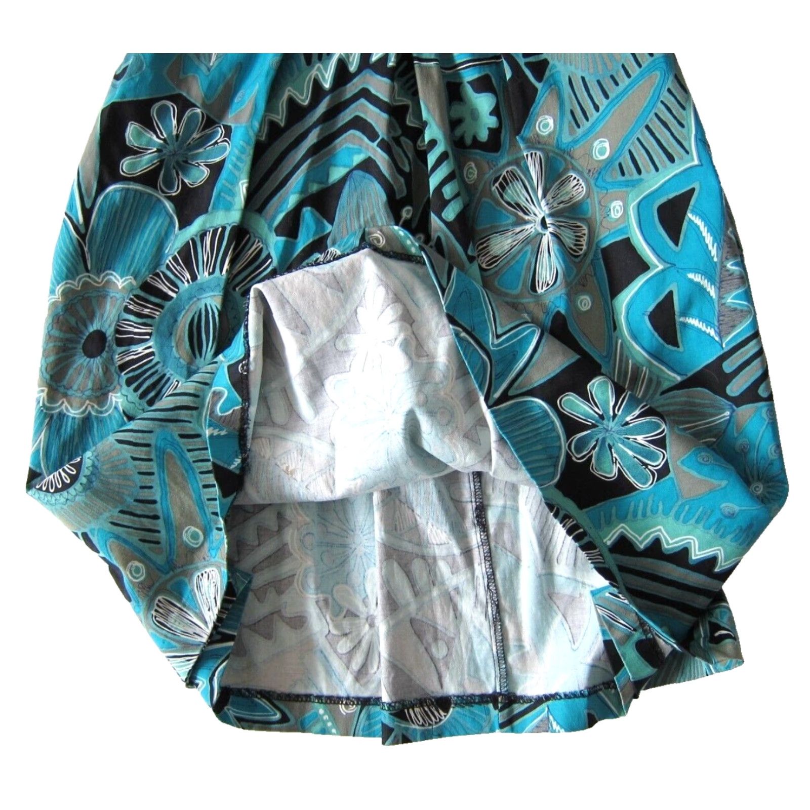 Vintage Corey P. Blue Black Floral Tank Dress 8 Sun Dress Knee Length Pockets Back Crisscross Empire Waist 8 Womens Vintage Size M / US 6-8 / IT 42-44 - 6 Thumbnail