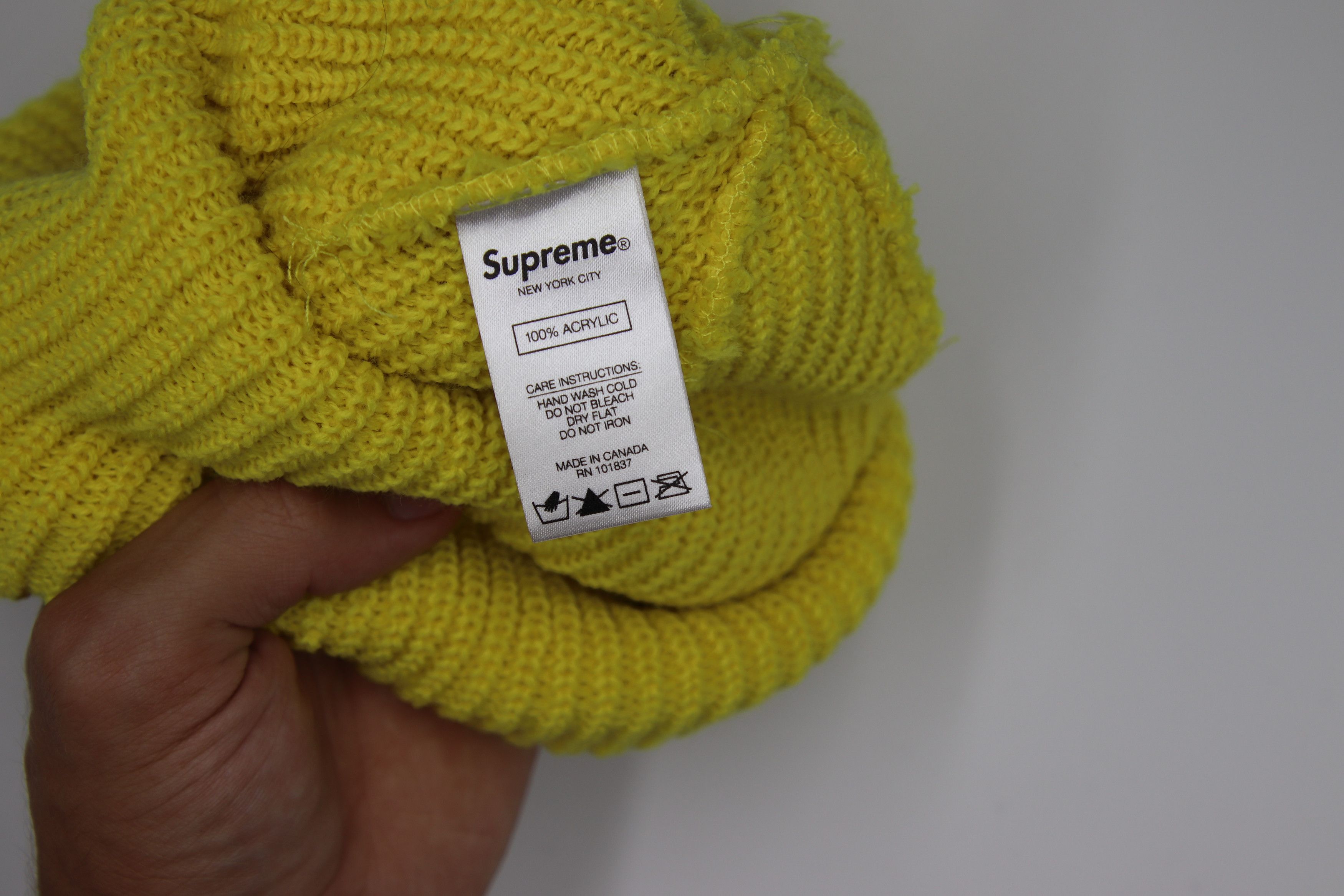 Supreme Defect mixed tissue Supreme Loose Gauge Beanie Yellow Size ONE SIZE - 3 Thumbnail