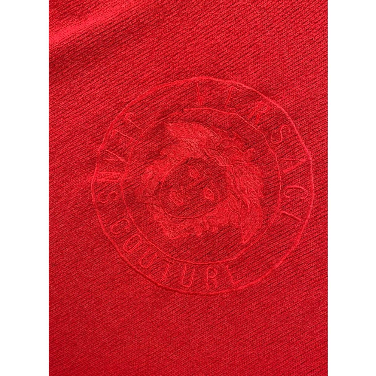 Versace VINTAGE Versace Jeans Couture Medusa Knit Sweater Men XL Red 90s Logo Pullover Knit Wool Sweater Mens Size US XL / EU 56 / 4 - 2 Thumbnail