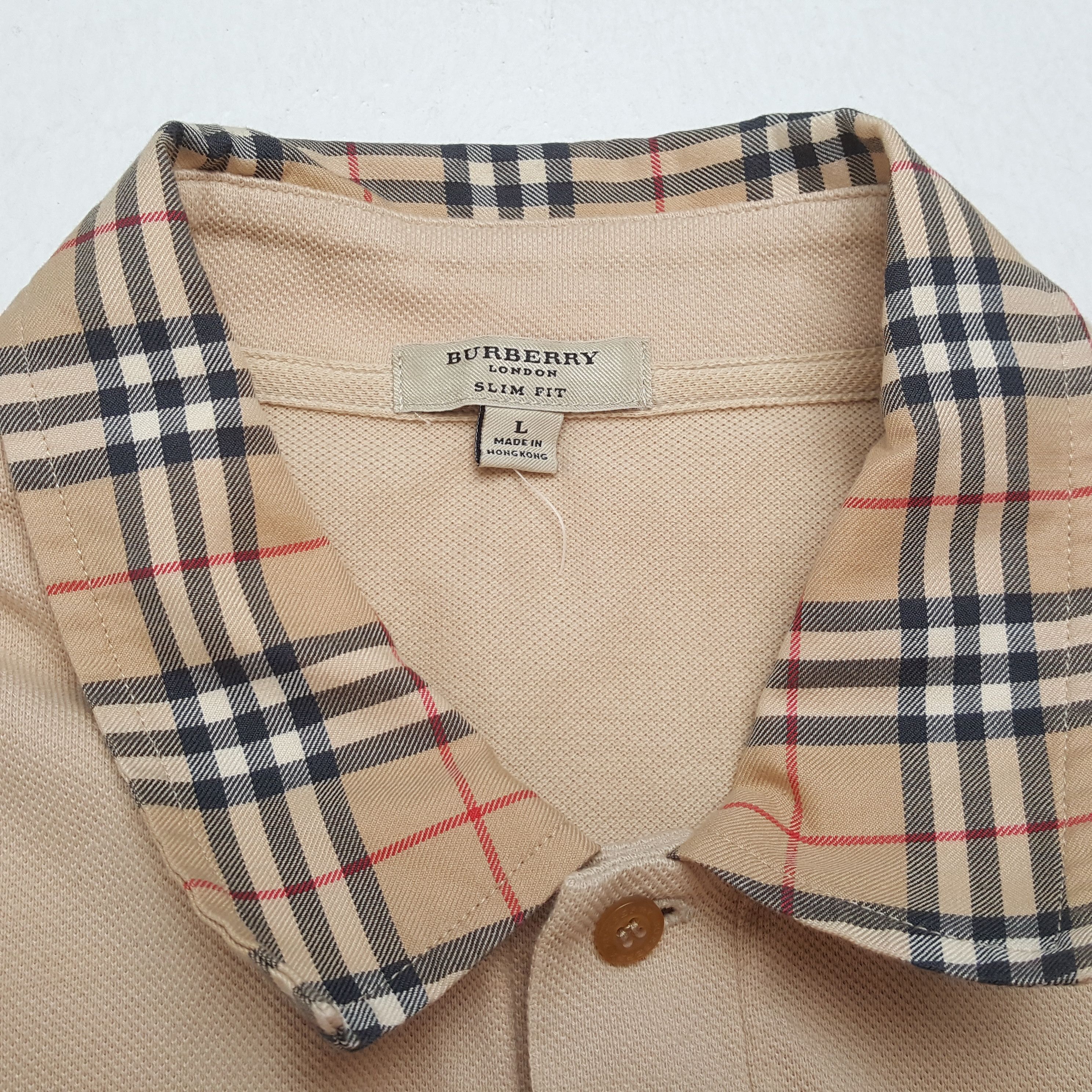 Burberry × Vintage Vintage BURBERRY LONDON Nova Check Collar Design Polos Size US L / EU 52-54 / 3 - 6 Thumbnail