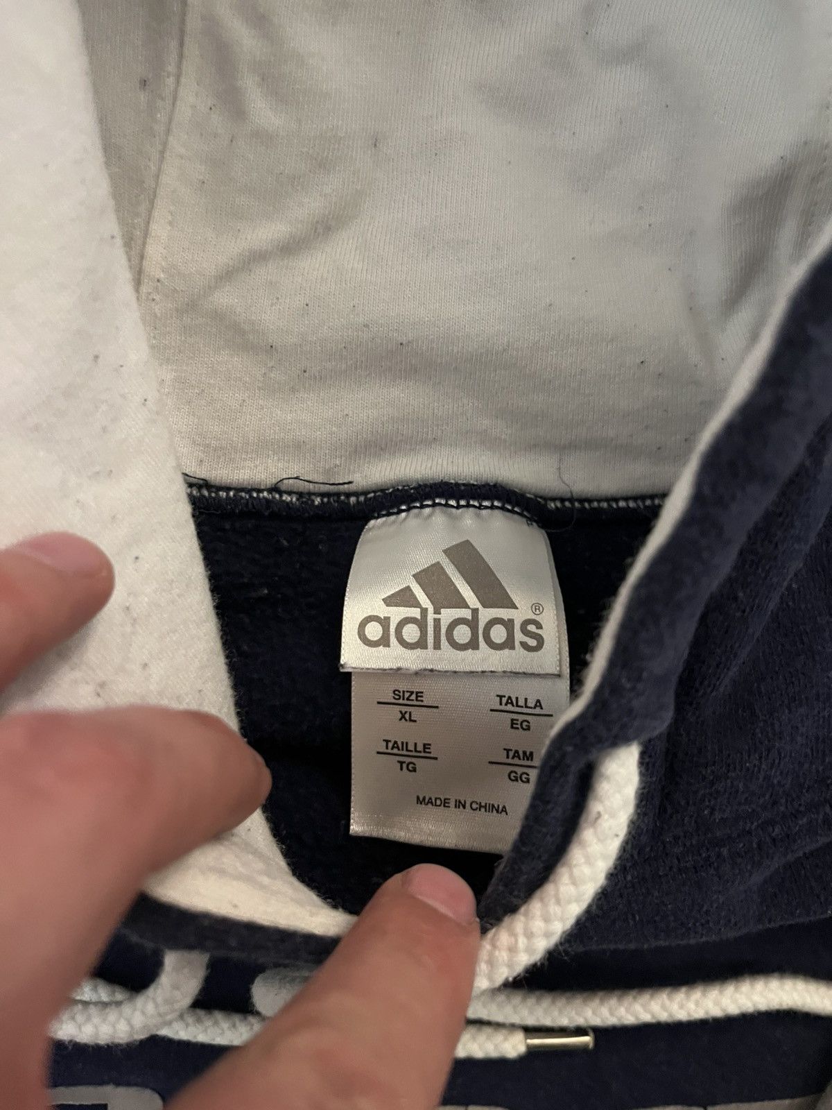 Adidas Vintage y2k adidas boxy navy hoodie Size US XL / EU 56 / 4 - 3 Thumbnail