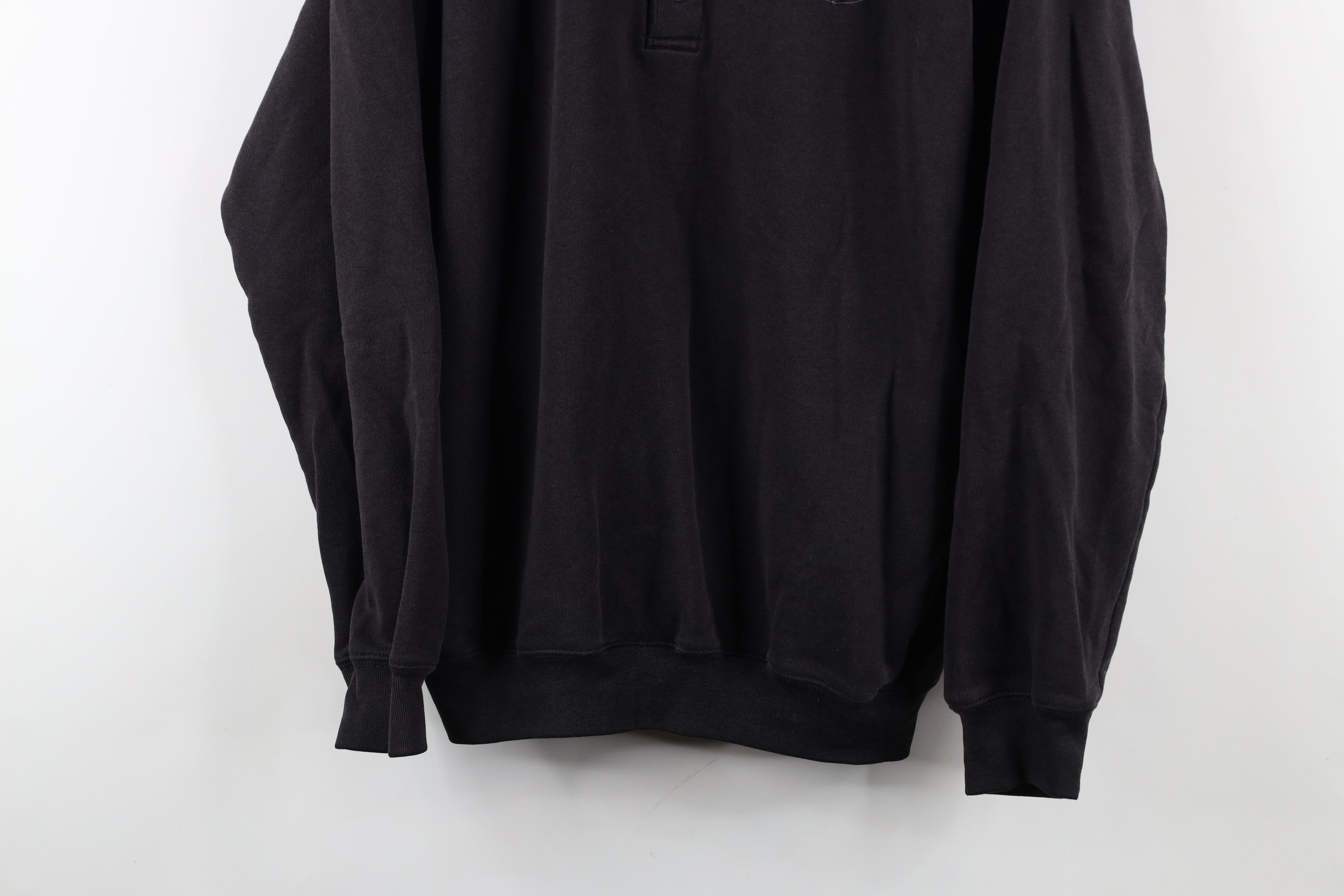 Vintage Vintage 90s Streetwear Collared Pullover Sweatshirt Black Size US L / EU 52-54 / 3 - 3 Thumbnail