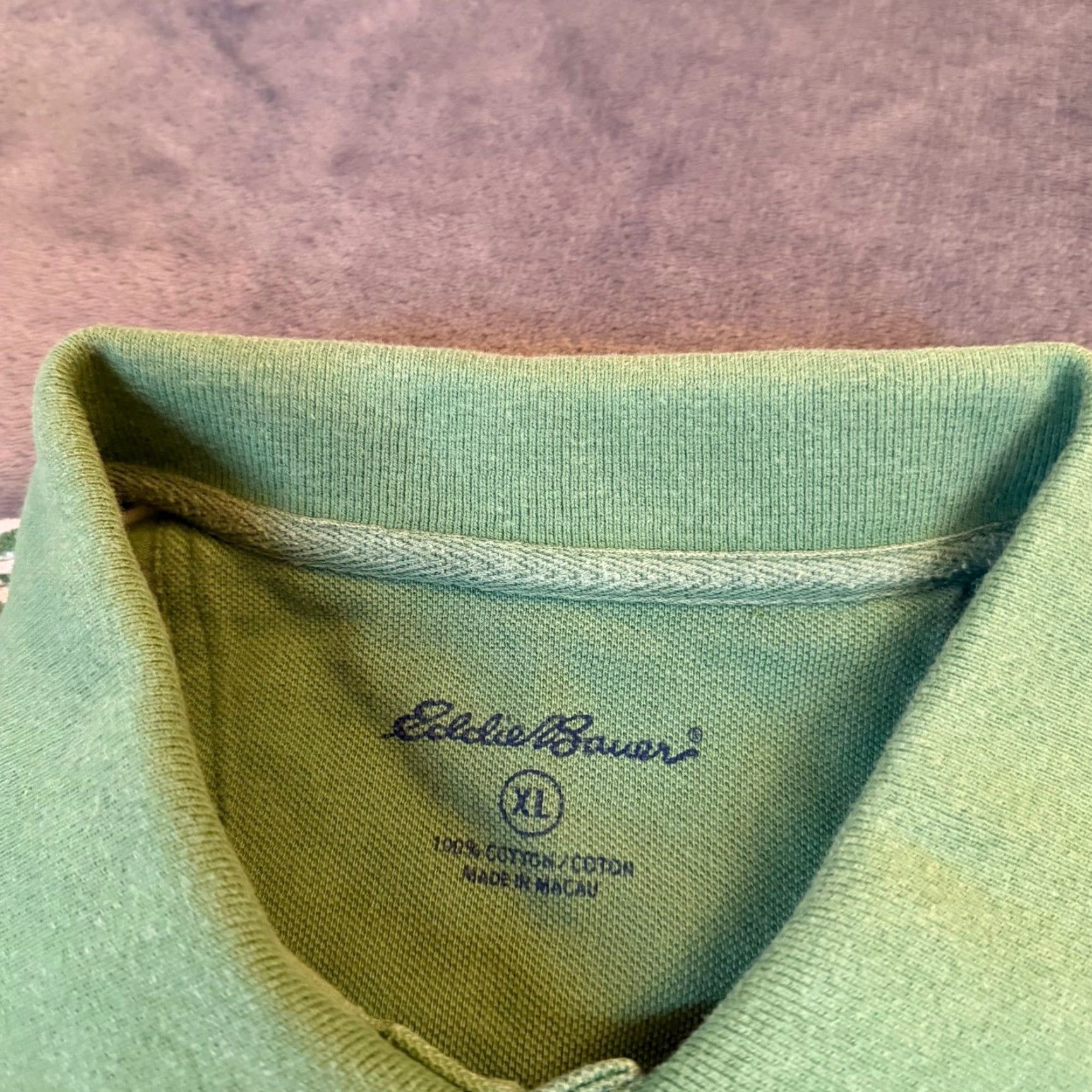 Eddie Bauer Eddie Bauer Polo Shirt Mens XL Green Striped Short Sleeve Cotton Pique Shirt Size US XL / EU 56 / 4 - 3 Thumbnail
