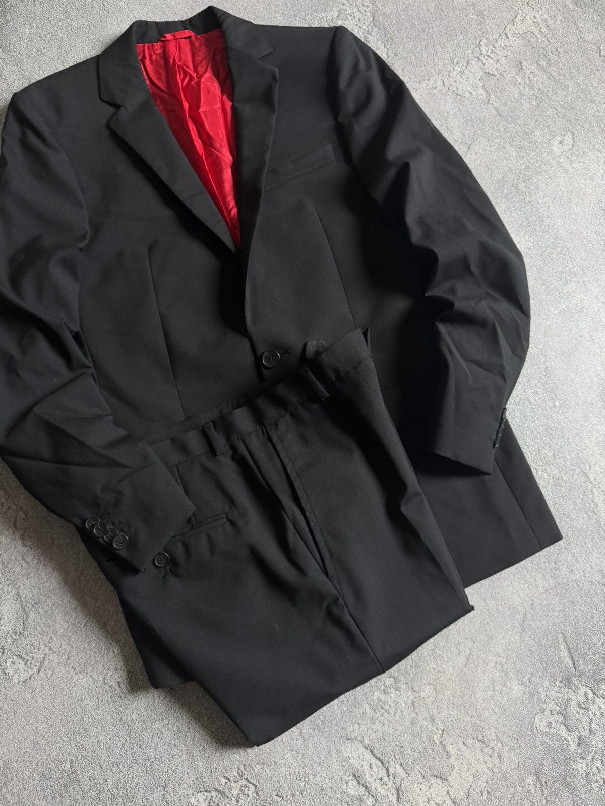 Designer × Hugo × Hugo Boss Hugo Boss IT44/US34R suit black blazer + pants trousers Size 34R - 3 Thumbnail
