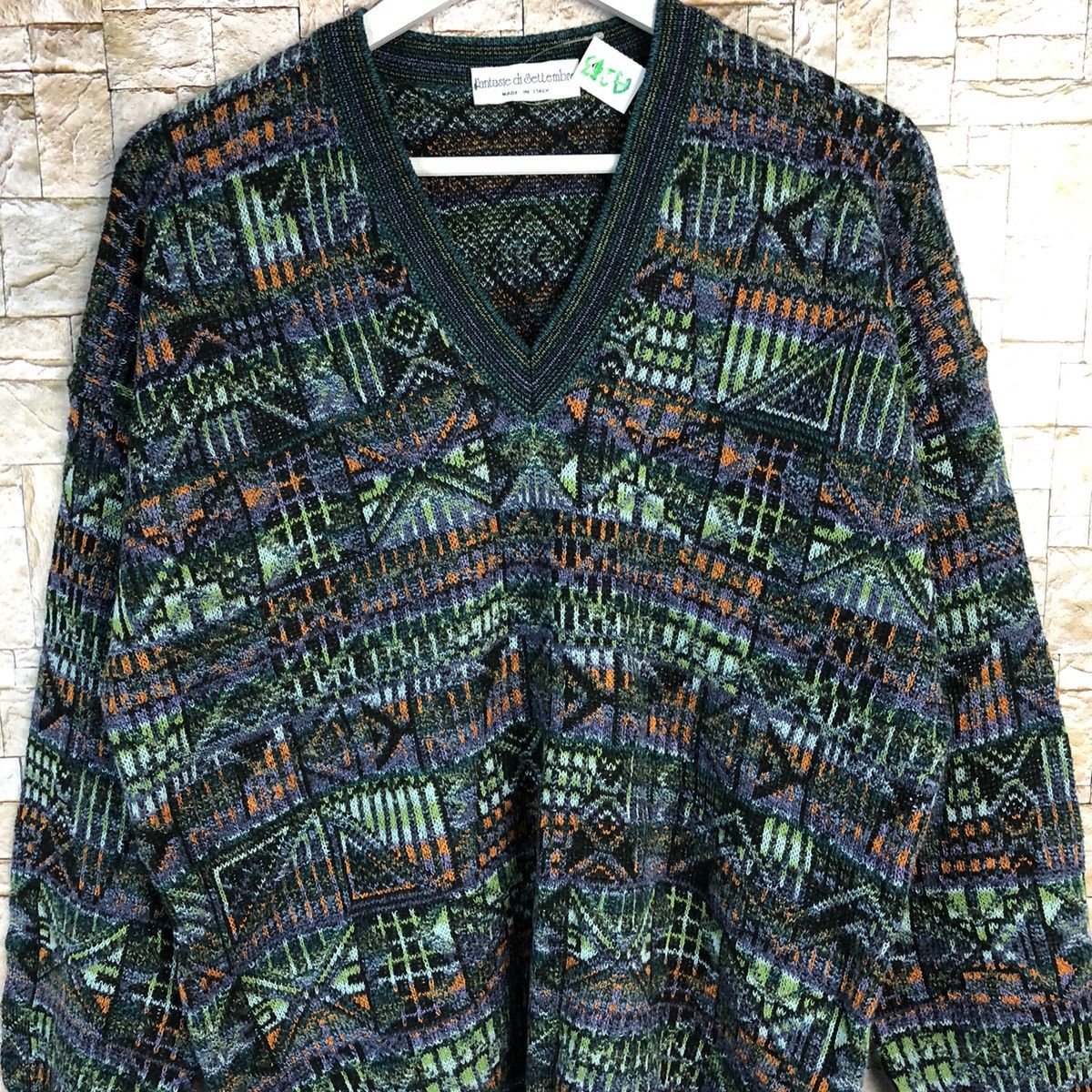 Homespun Knitwear Lantasie Di Settember made in italy Green Knitwear #A263 Size US L / EU 52-54 / 3 - 5 Thumbnail