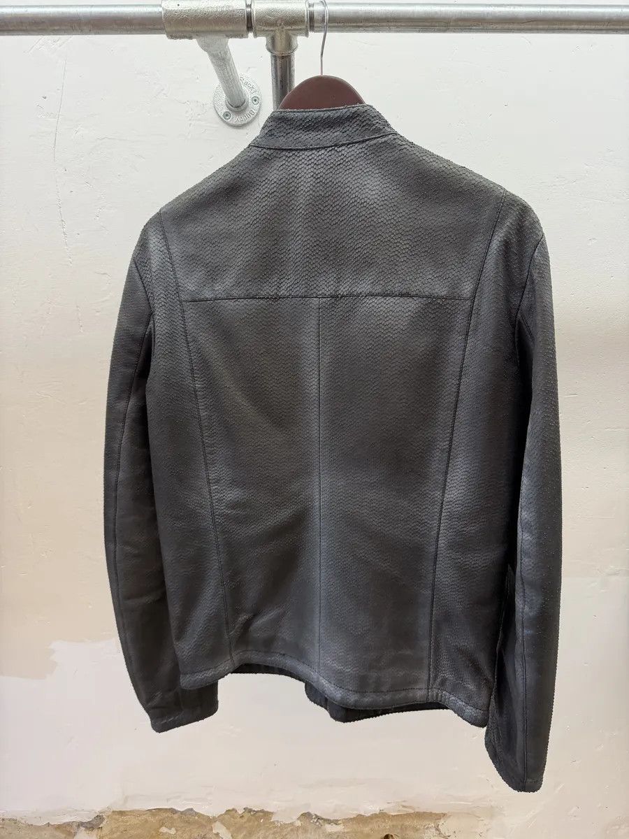 Emporio Armani SS2016 Emporio Armani Blue Python Embossed Leather Jacket Size US M / EU 48-50 / 2 - 2 Thumbnail