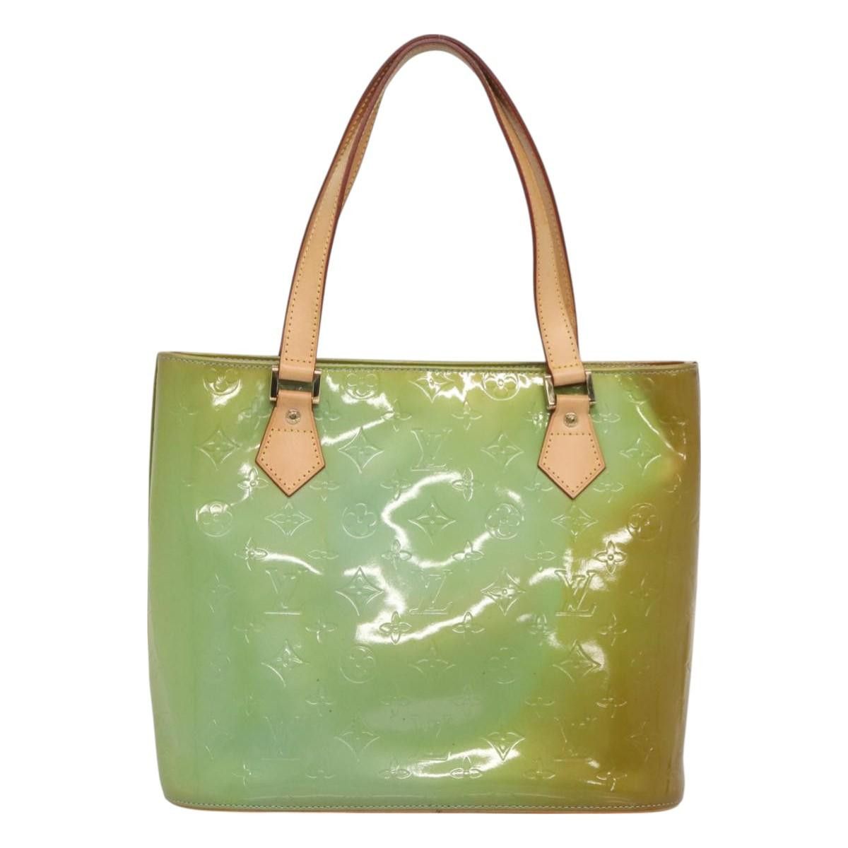 Louis Vuitton LOUIS VUITTON Monogram Vernis Houston Hand Bag Baby Blue Size ONE SIZE - 3 Thumbnail