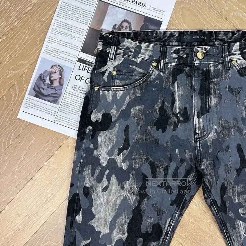 Versace Versace Black Camo Design Men’s Casual Pants . Size US 32 / EU 48 - 6 Thumbnail