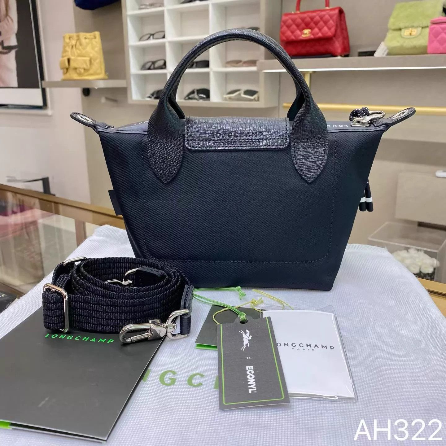 Louis Vuitton Longchamp Energy Black Mini Dumpling Bag 16x14x10 New AH322 Size ONE SIZE - 3 Thumbnail
