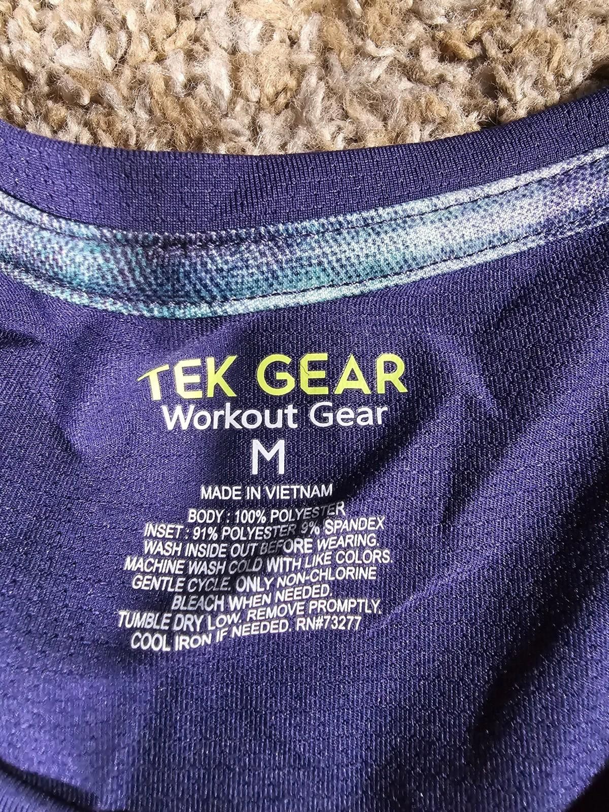 Tek Gear TEK Gear Workout Gear Tank Top Medium Blue Green Size ONE SIZE - 2 Thumbnail