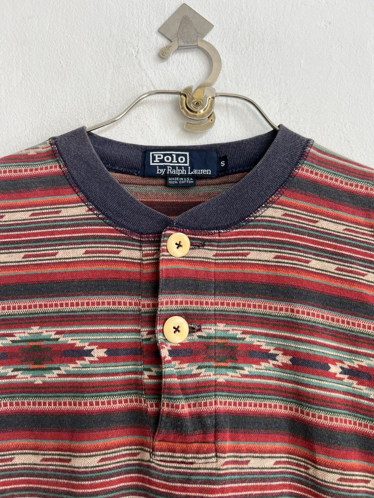 Polo Ralph Lauren Vintage Polo Ralph Lauren 🇺🇸 Native Chimayo Henley LS Shirt Size US M / EU 48-50 / 2 - 4 Thumbnail