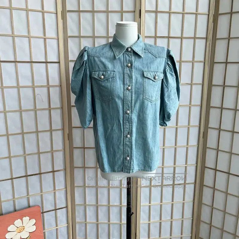 Miu Miu Miu Miu Light Blue Cotton Women's Tee . Size M / US 6-8 / IT 42-44 - 1 Thumbnail