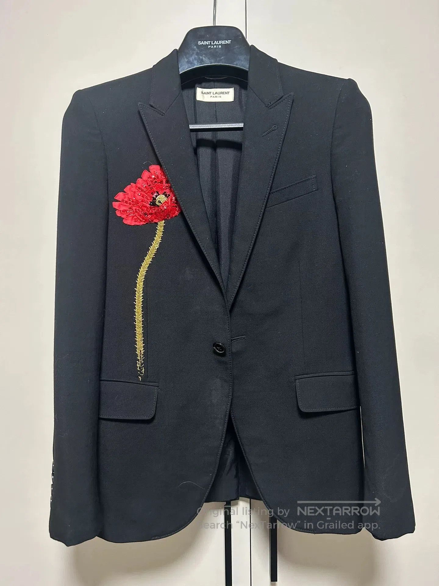 Saint Laurent Paris Saint Laurent Poppy Flower Blazer. Size US XS / EU 42 / 0 - 1 Thumbnail