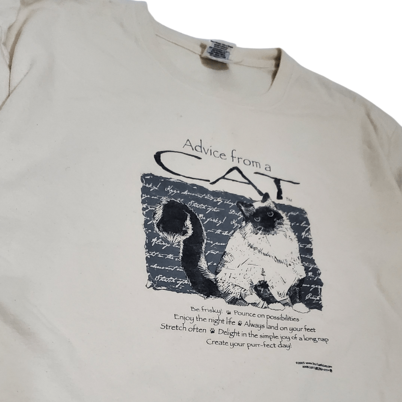 Vintage Y2K Advice From A Cat T-Shirt Size US XL / EU 56 / 4 - 3 Thumbnail