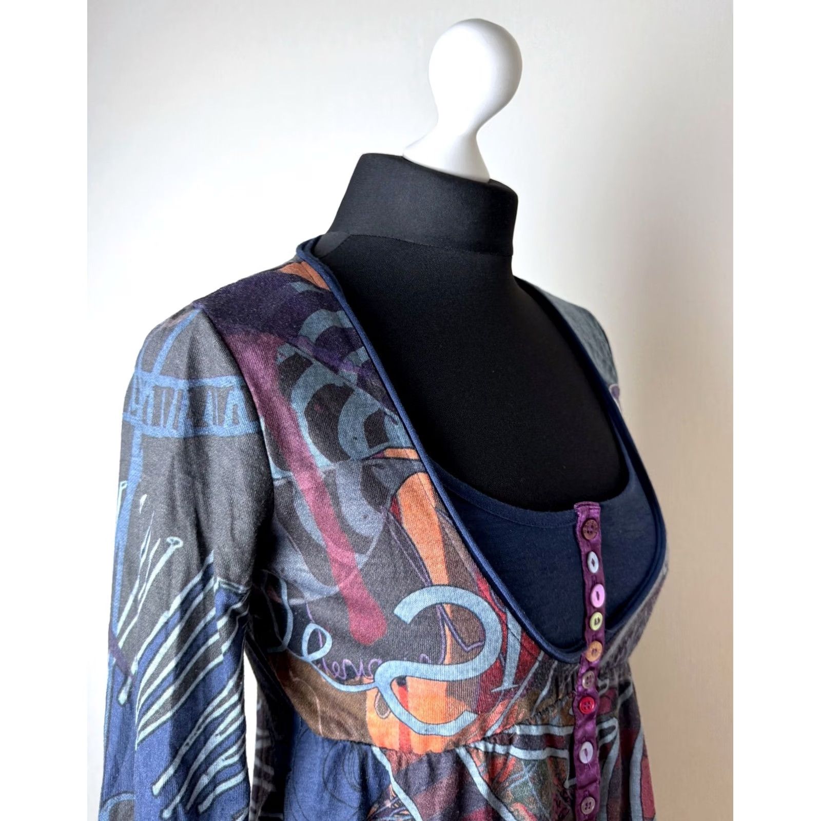 Desigual Desigual Shirt Tunic M Womens Multicoloured Long Sleeve Top Shirt Womens M Desigual Tunic Size M / US 6-8 / IT 42-44 - 5 Thumbnail