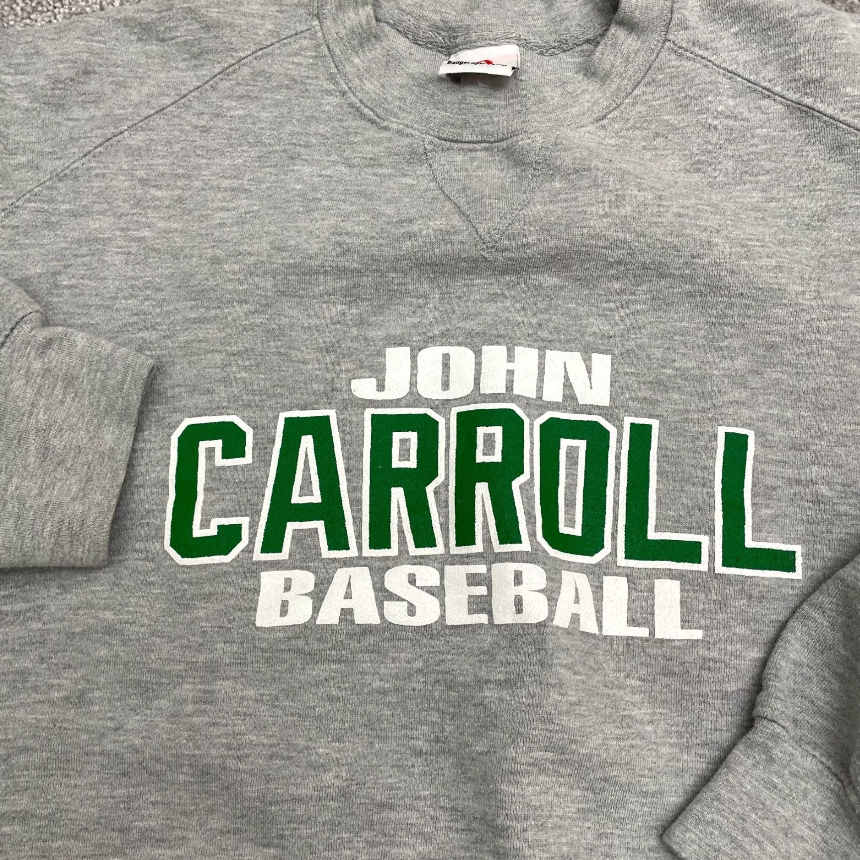 Vintage Badger Sport Sweatshirt Unisex Small Gray Crew John Carroll Baseball Size US S / EU 44-46 / 1 - 4 Thumbnail