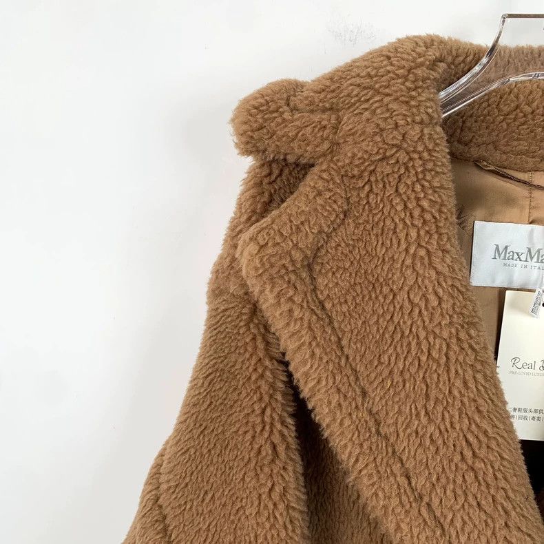 Max Mara Max Mara Teddy brown teddy camel-fleece lapel double-breas Size S / US 4 / IT 40 - 3 Thumbnail