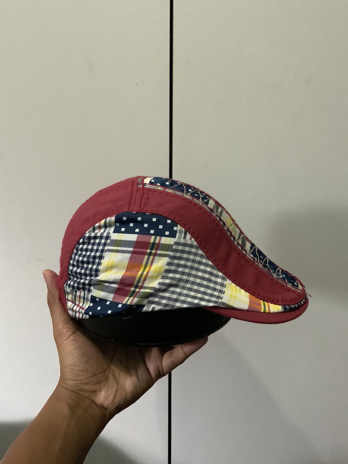 If Six Was Nine Jamont Patchwork Boro Sashiko Flat Beretta Hat Size ONE SIZE - 5 Thumbnail