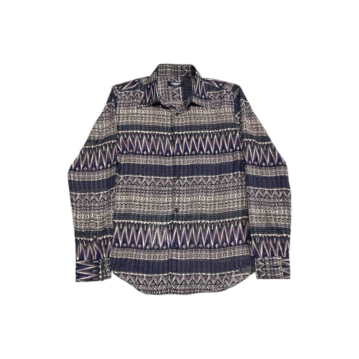 If Six Was Nine × Japanese Brand × Tornado Mart 🔥Y2K Archived Tornado Mart Rayon Shirt Cross Overprinted Size US M / EU 48-50 / 2 - 2 Thumbnail