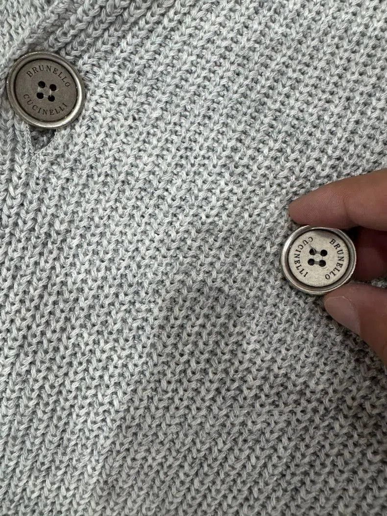 Brunello Cucinelli Brunello Cucinelli Gray Knit Coat. Size US L / EU 52-54 / 3 - 5 Thumbnail