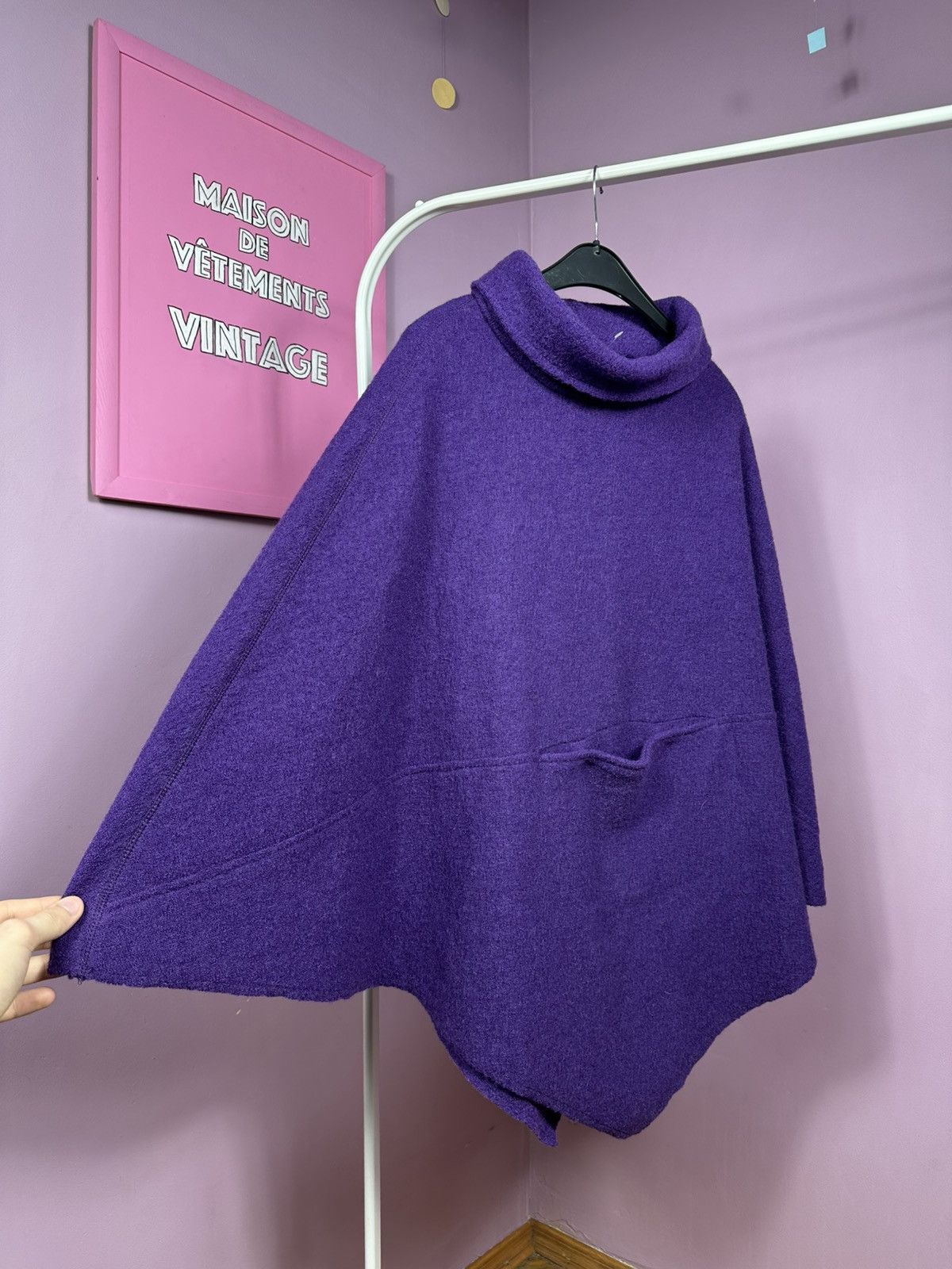 Marimekko Marimekko Mika Piirainen Wool Poncho Cape Coat Turtleneck Size ONE SIZE - 13 Thumbnail