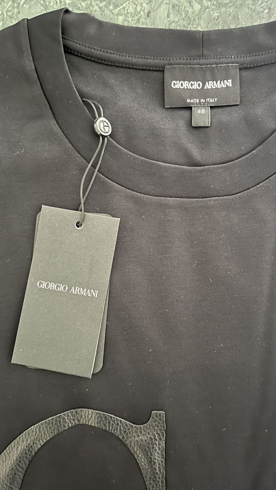 Giorgio Armani Giorgio Armani logo tshirt leather GA patch Size US M / EU 48-50 / 2 - 3 Thumbnail