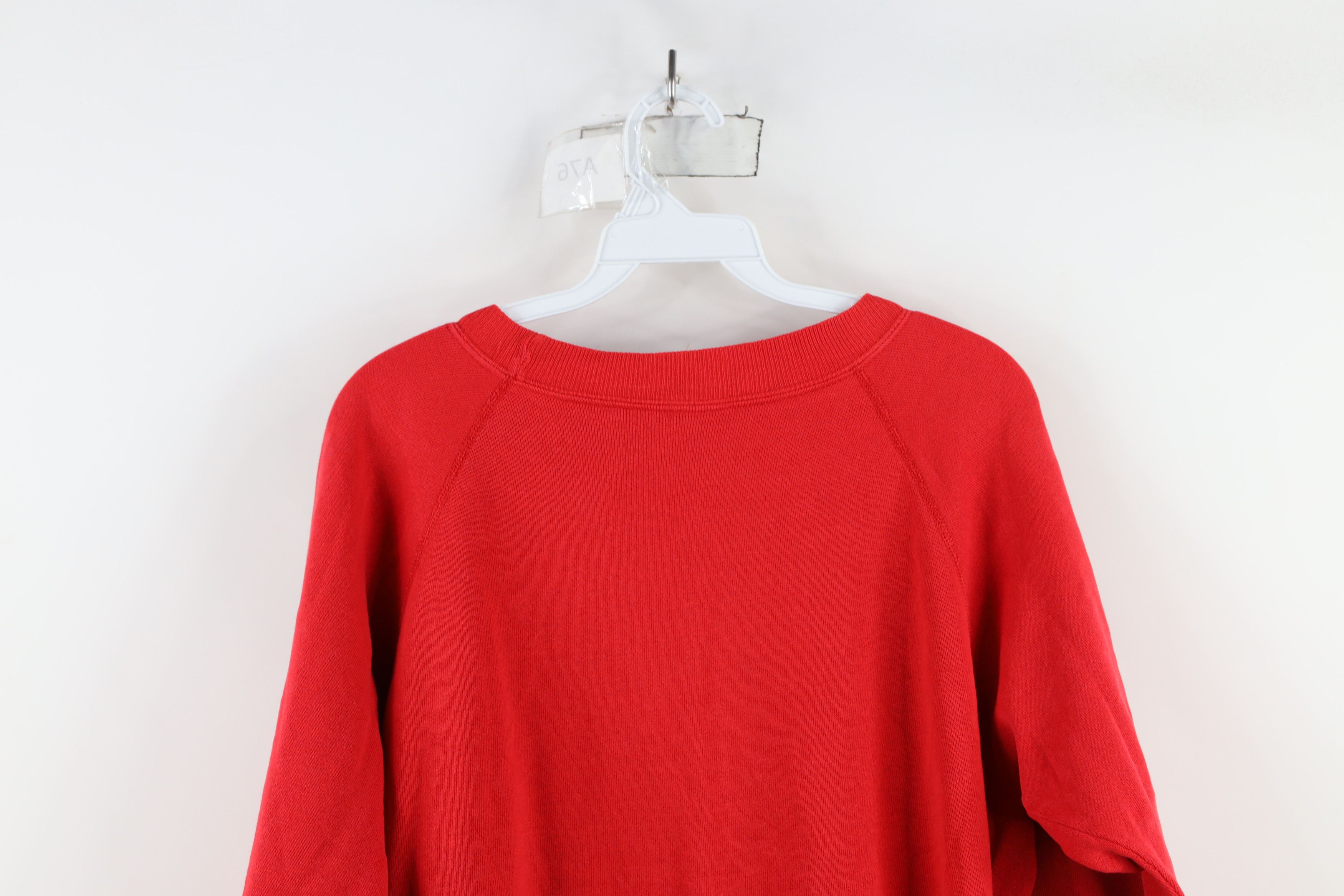 Vintage Vintage 80s 90s Streetwear Blank Raglan Sweatshirt Red USA Size M / US 6-8 / IT 42-44 - 11 Thumbnail