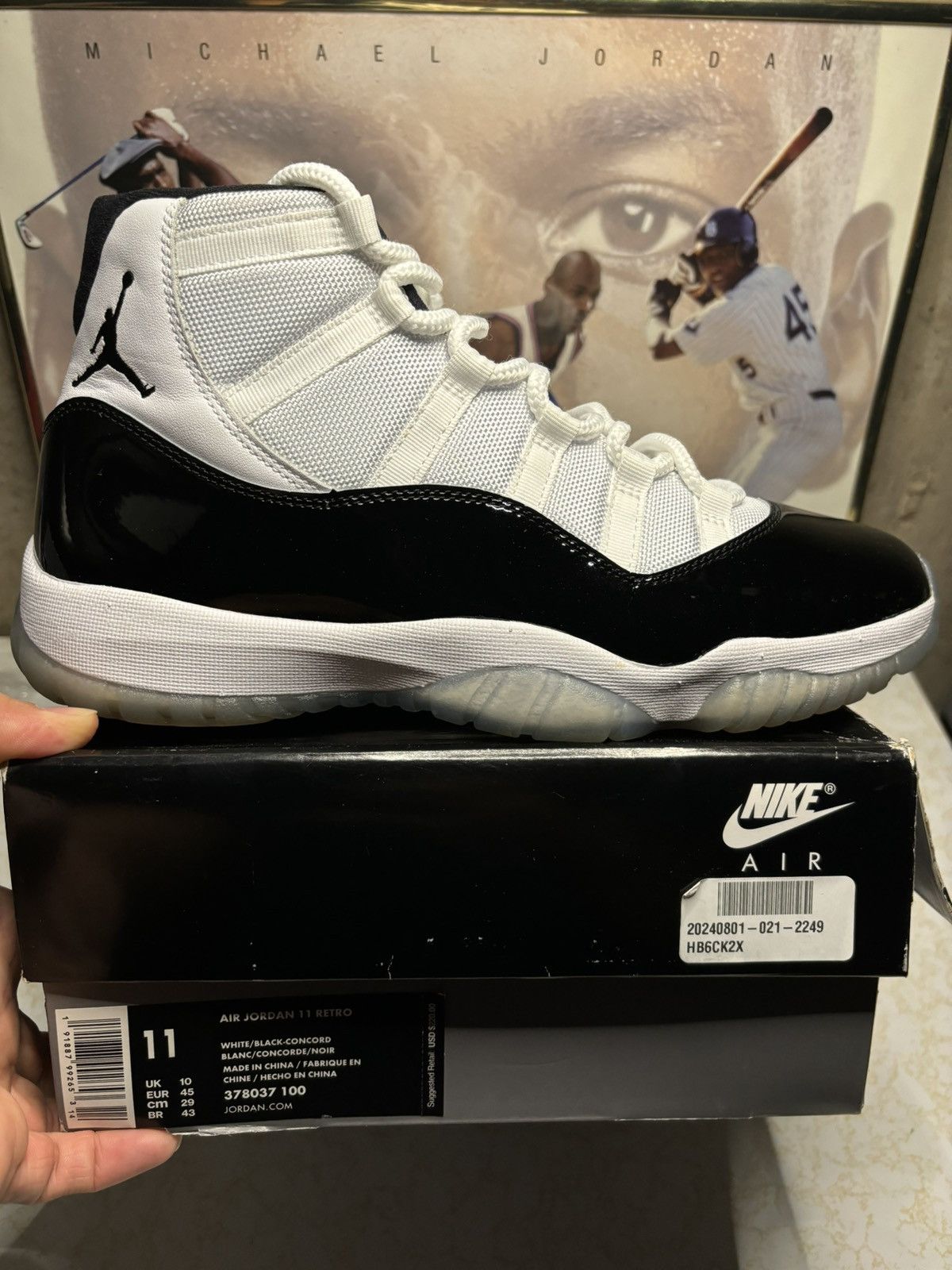 Jordan Brand Air Jordan 11 Retro 2018 Concord 2018 Size US 11 / EU 44 - 1 Thumbnail